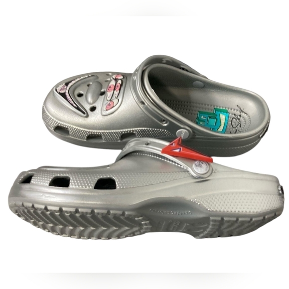 CROCS x SCHARF Classic Silver Unisex CROC Clog NEW, NWT - Picture 3 of 11